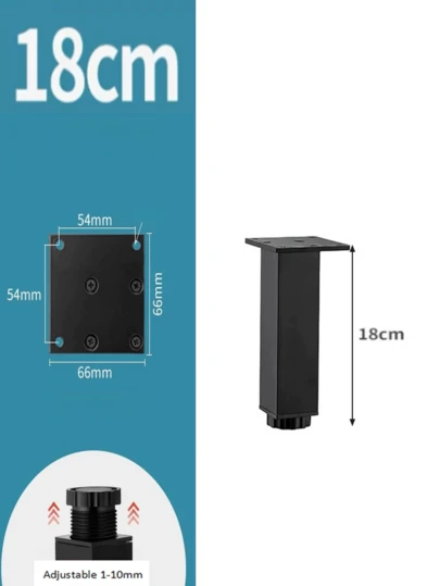 Bộ 4 chân đế hợp kim nhôm cho tủ TV, bàn trà, tủ phòng tắm, tủ giày dép, chân bàn, miếng đệm nâng chân giường.