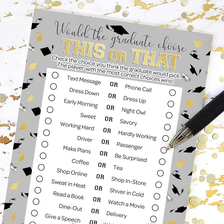 2026 Graduation Party Game - This Or That, Suitable For Teenagers And Adults - A - View 4