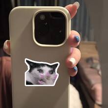 Funny Cat Stickers For Makeup And Nail Art, Eyelash Pink Rhinestone Cat Expression Stickers, Cute Personalized Decorative Stickers For Girls, Thumbs Up Cat Stickers, Healing Positive Energy Cat Stickers, Waterproof Decorative Stickers For Notebooks And Water Bottles, Waterproof Vinyl Stickers - Durable Matte Surface, Self-Adhesive Bumper Stickers, Suitable For Cars, Windows, Laptops, Trucks, Water Bottles - Multi-Functional Durable Design, Car Stickers - one-size - View 7