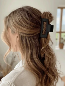 1/4 Piezas Pinzas grandes para el cabello para mujeres, pinzas rectangulares mate antideslizantes para cabello grueso, pasadores de agarre fuerte neutros para cabello fino, accesorios para el cabello estéticos como regalo para bodas, fiestas, citas, uso diario, verano, elegantes, pinzas para el cabello de mujer, vacaciones, viajes, festivales, cumpleaños - Multicolor - Ver 5