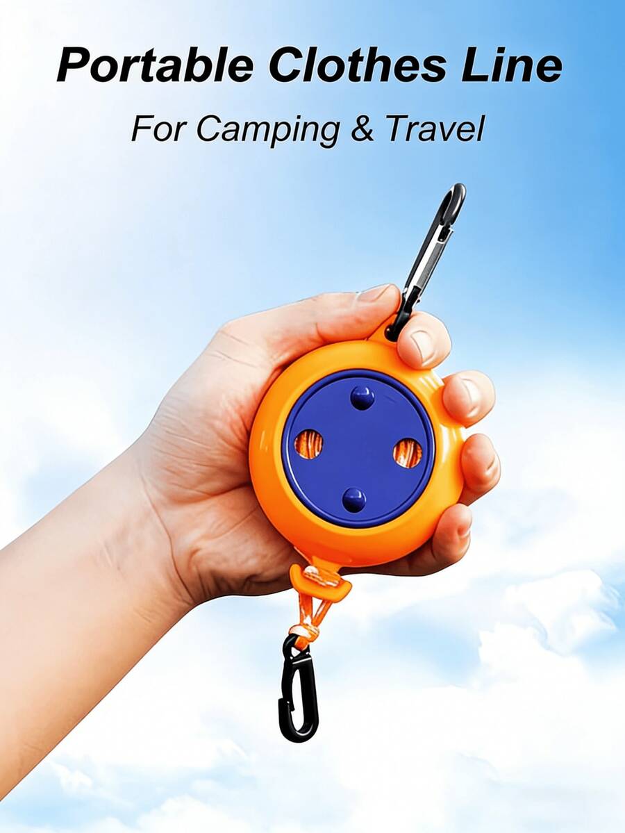 Windproof Adjustable Telescopic Clothesline, Thickened Portable Travel Laundry Rope With Lock, No Drilling Required Durable Compact Outdoor Camping Hotel Home Indoor Drying Line