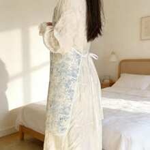 1 chiếc tạp dề họa tiết hoa cổ điển dành cho nữ, dây đeo có thể điều chỉnh, chống thấm nước và dầu mỡ. - tạp dề in hoa nhỏ - Xem 12