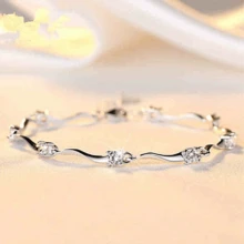 925 Silver Fashionable Zirconia Inlaid Bracelet, Suitable For Women's Daily Wear And Gift Giving - White - View 3