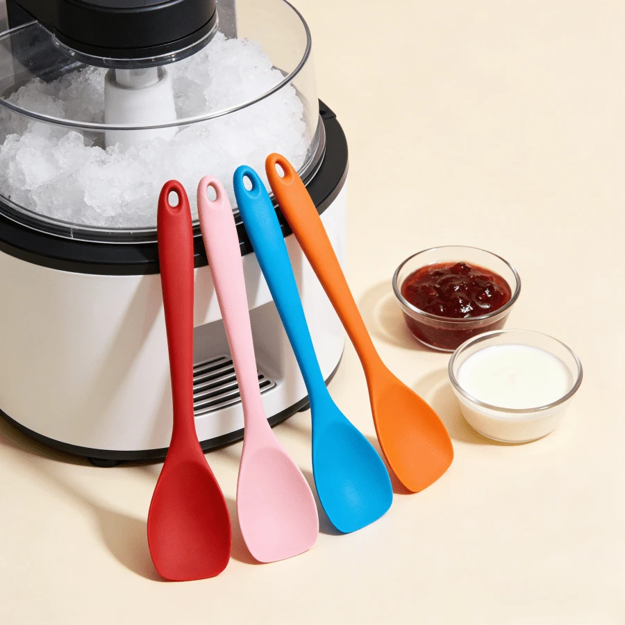 [2/4 Packs]Silicone Spatula Spoon Set, Heat Resistant Rubber Spoonula, Seamless Non-Stick Flexible Scrapers For Baking/Cooking Mixing Tool, Dishwasher Kitchen Utensils (Red/Pink/Orange/Blue) - Orange - View 1