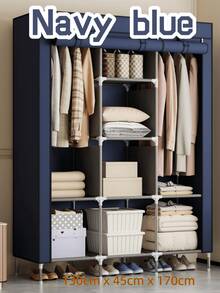 1 chiếc tủ quần áo di động nhiều tầng đa chức năng, dễ lắp ráp, dung tích lớn, tủ đựng đồ chống bụi cho phòng ngủ, tiết kiệm không gian, lưu trữ quần áo và chăn ga gối đệm đơn giản, lớp phủ chống bụi giúp phòng ngủ gọn gàng, phù hợp cho sinh viên, phòng ngủ, phòng trọ, nhà ở, trường học, quà tặng ngày lễ. - nhiều màu - Xem 3