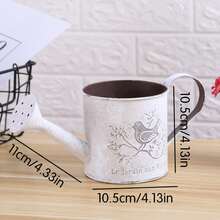 1 chậu hoa trang trí kiểu cổ điển bằng kim loại, chậu tưới cây phủ lớp chống gỉ, chậu tưới cây trang trí có hình chim: Thích hợp sử dụng trong nhà và ngoài trời. - chậu hoa - Xem 3