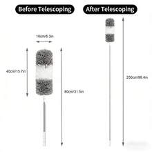 1pc Extendable & Detachable Ultra-Fine Fiber Ceiling And Fan Duster, Dust Brush, Home Ceiling Dust Cleaning Tool For Sweeping Walls, Ceilings, Kitchen, Living Room, Bedroom, Hallway - Gray - View 11