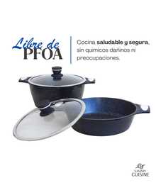 Batería de Cocina Cerámica Acabado Diamante Antiadherente Premium | Juego de Ollas y Sartenes con Tapas de Cristal Templado | Recubrimiento Tipo Granito Azul | Fondo Difusor de Calor | Apta para Gas, Eléctrica e Inducción | Cocina Saludable y Fácil Limpieza - Ver 5