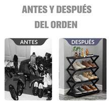 Zapatera Organizadora de 4 Niveles, Estante Plegable para Zapatos, Ahorra Espacio, Organizador Multiusos para Hogar - Ver 2