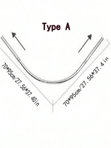 Extendable Curved Shower Curtain Rod Set, Stainless Steel Rust-Proof Adjustable Shower Rail, No Drilling Required For Bathroom Shower Enclosure - D - View 10