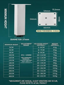 4pcs Aluminum Alloy TV Cabinet Feet, Sofa Coffee Table Support Legs, Bathroom Cabinet Feet, Shoe Cabinet Furniture Legs, Table Legs, Bed Feet Riser Pads - Multicolor - View 7