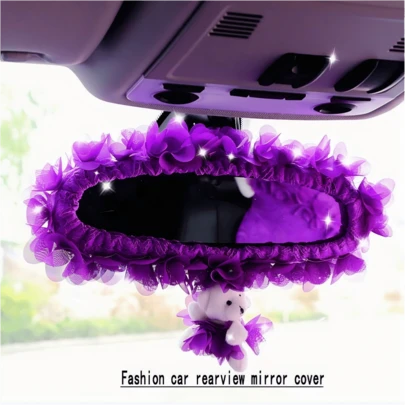 yucen Latest Car Interior Decoration Accessories, Rearview Mirror Cover, Cute Mirror Sleeve