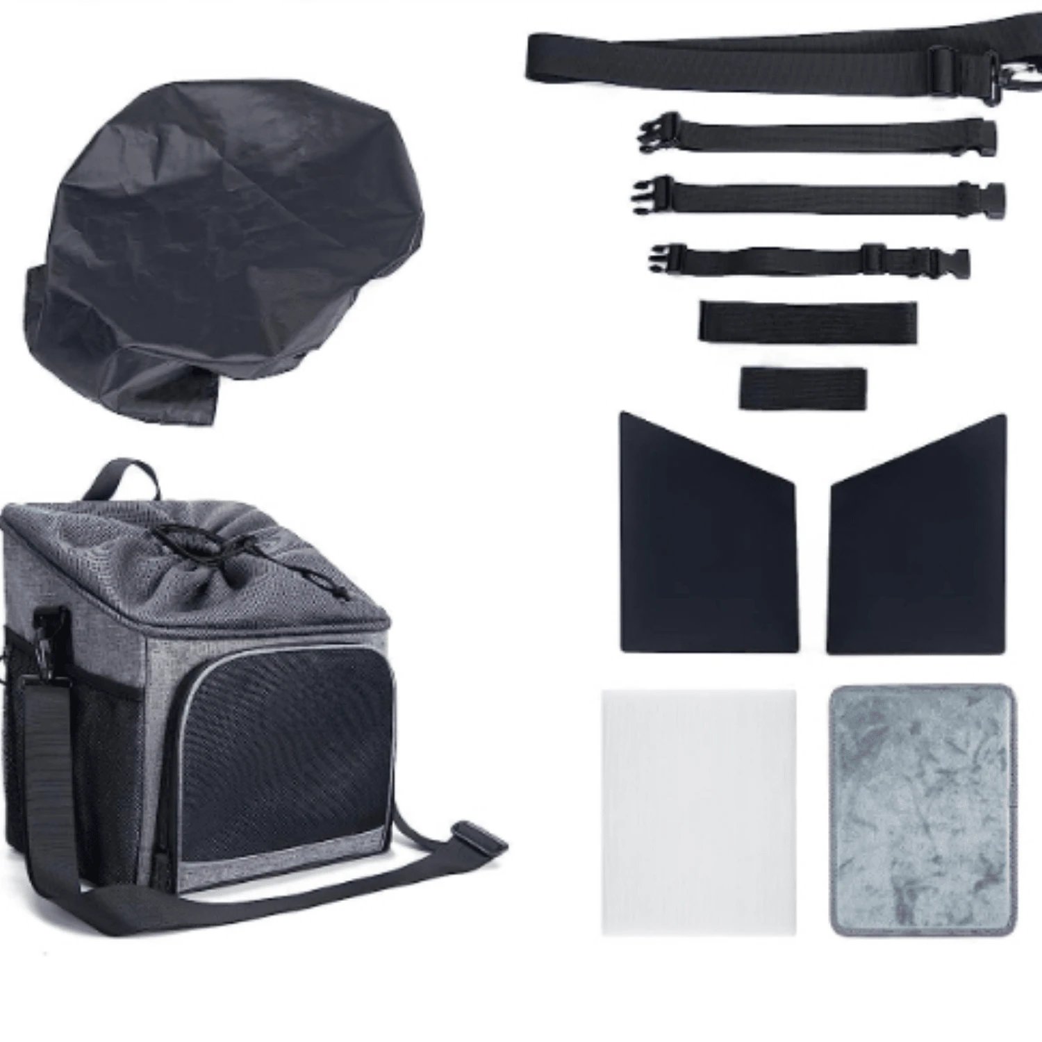 Pet Bicycle Front Carrier Backpack For Bike Riding Foldable Removable, Reflective Sts, 2 Side Storage Pockets, Pet Travel Bag For Cats Small Dogs - Grey - View 1