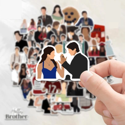 50pcs Vampire Diar Y Stickers - Enigmatic Small-Town Character Vibe Decals For Car, Luggage & Water Bottle, Fandom Must-Have