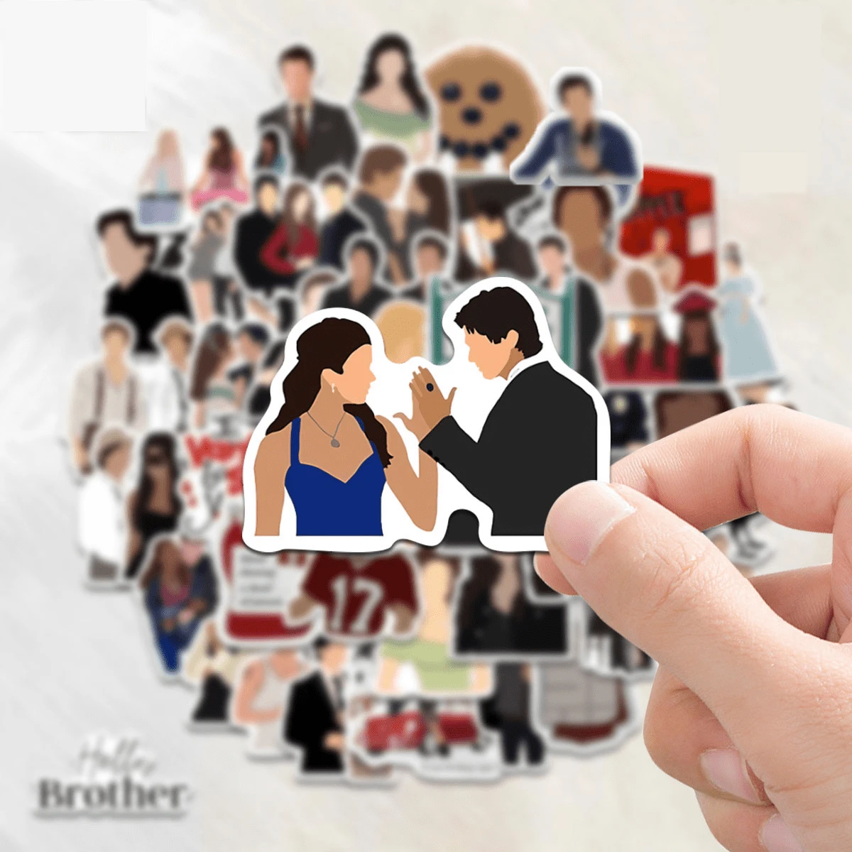 50pcs Vampire Diar Y Stickers - Enigmatic Small-Town Character Vibe Decals For Car, Luggage & Water Bottle, Fandom Must-Have - Multicolor - View 1