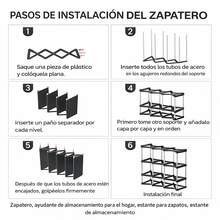 Zapatera Organizadora de 4 Niveles, Estante Plegable para Zapatos, Ahorra Espacio, Organizador Multiusos para Hogar - Ver 3