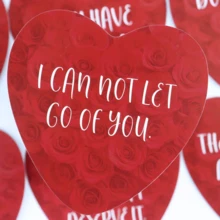 79pcs Heart Shaped Cards, Love Message Cards, Romantic Couple Game, Couple Fortune Telling Cards - Red - View 6