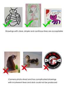 Customized Cute Cartoon Minimalist Design Pendant Necklace, Creative Personalized Pendant Necklace Gift Made From Children's Artwork - Yellow Gold - View 4