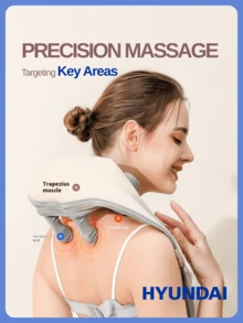 电动振动斜方肌按摩披肩，揉捏颈肩按摩器 - 送给父母、男士和女士的礼物 - 充電式 - 查看 5