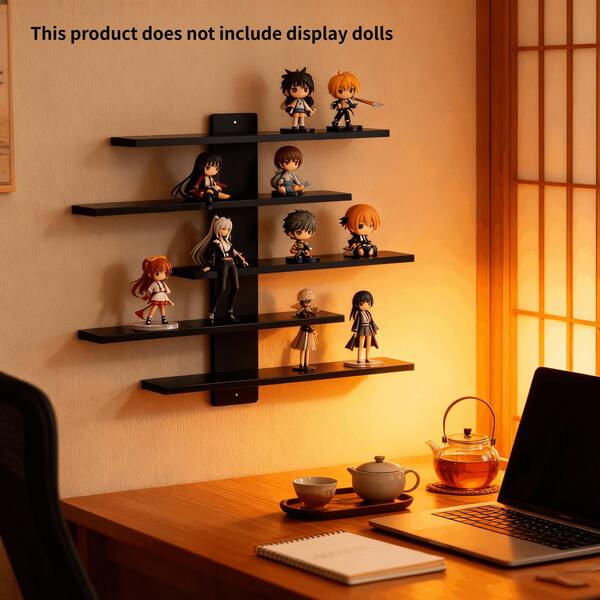 5-Tier Wall Mounted Shelves, Floating Display Rack For Bedroom, Office, Living Room - Perfect For Collectibles, Action Figures, Blind Boxes & Decor