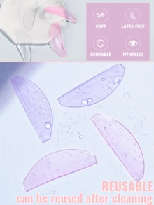 5 Pairs Reusable Silicone Eyelash Curler Pads, Professional Self-Adhesive Eyelash Perming Shields, Fragrance-Free Eyelash Curling Molds, Beauty Makeup Tools - Multicolor - View 4