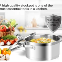 Professional Stainless Steel Cookware Induction Ready Impact-Bonded Technology (4.2Qt Stockpot) - View 4