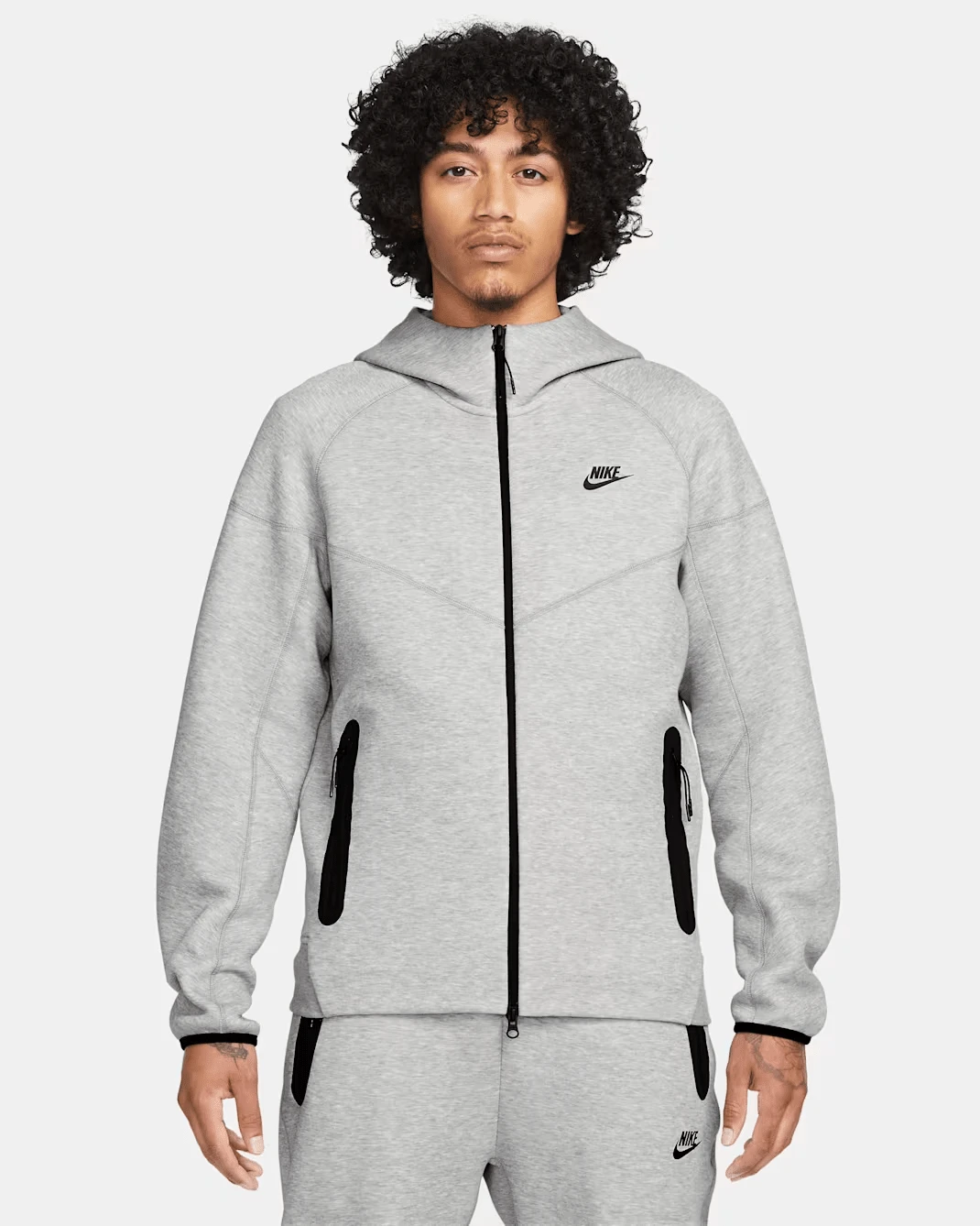Nike Sportswear Tech Fleece Windrunner Full Zip Hoodie 'Dark Grey Heather/Black' - Xem 1