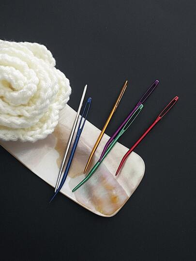 6pcs Big Eye Needles, Embroidery Needles, Tapestry Needles, Sewing Needles, Knitting Needles, Colorful Hand Sewing Needles