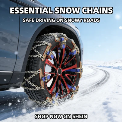 Cadenas antideslizantes para nieve y hielo en carreteras de invierno, adecuadas para vehículos todoterreno con neumáticos con dibujo, cadenas antideslizantes universales para ruedas traseras de vehículos todoterreno
