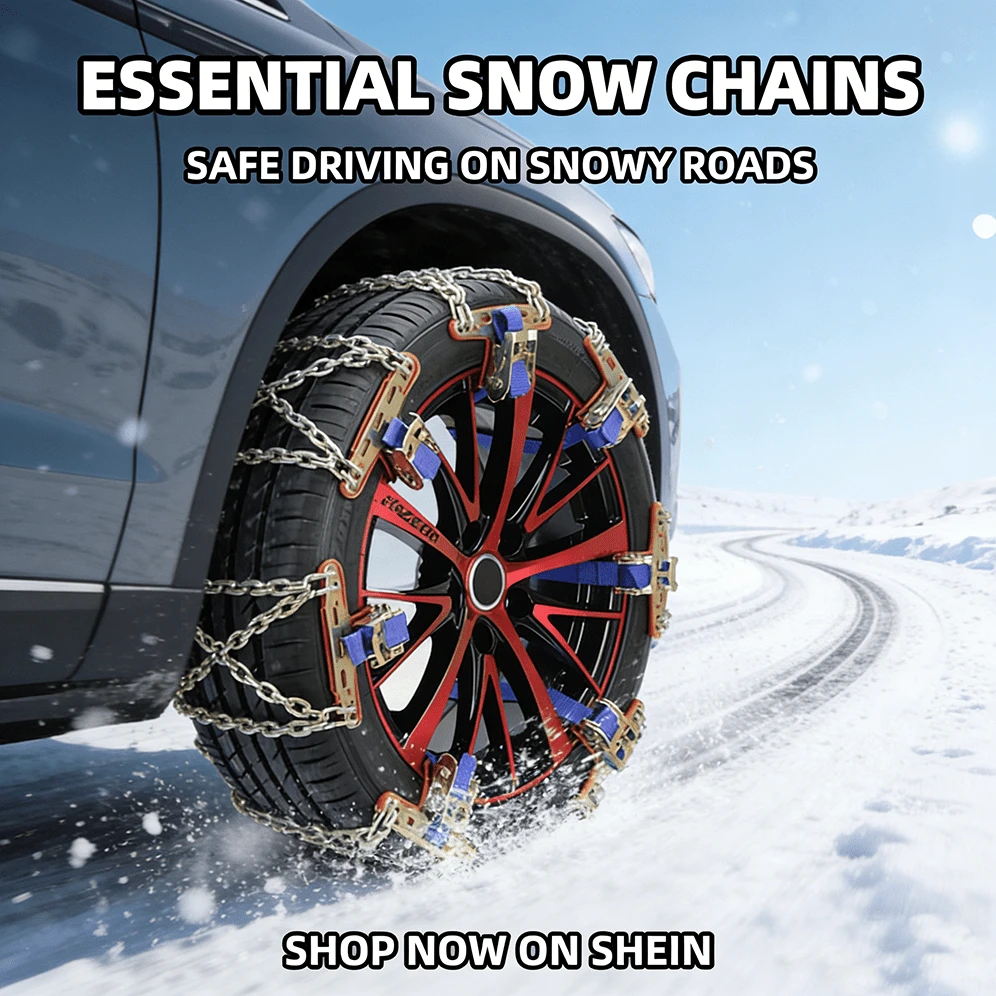 Bộ xích chống trượt cho đường tuyết và băng mùa đông, phù hợp với xe địa hình có lốp gai, xích chống trượt trên tuyết đa năng cho bánh sau xe địa hình.