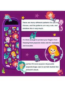 2/9个装冰棒套，适用于酸奶管、冰棍氯丁橡胶保温套、防冻套、冰盒冰棍托、冰棒托，可重复使用和清洗的冰棒套 - 彩色 - 查看 6