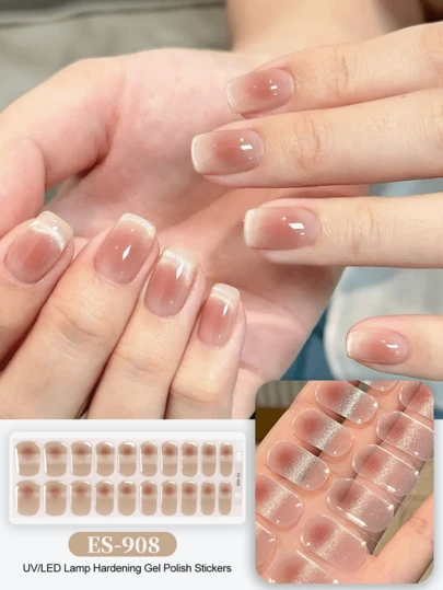 20 piezas Pegatinas de uñas de gel navideñas, base transparente, pegatinas de arte de uñas de gel, pegatinas, requieren lámpara UV, calidad de salón, de larga duración, ES20 Pegatinas de uñas con forma de libro rojo al por mayor transfronterizo, pegatinas de arte de uñas