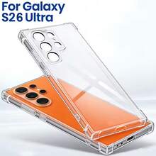 1个全新Galaxy四角透明防摔手机壳+蓝色无言云纹手机挂绳，适用于全球版Galaxy S26/S26 Ultra/S26 Plus/S25/S24/S23/S22/S21/S20/S系列，防摔，保护套，Galaxy手机壳，手机保护套，手机挂绳，手机壳，手机保护套，防摔手机壳 - 無色 - 查看 2