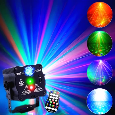 Đèn cầu disco RGB, đèn chiếu laser kích hoạt bằng âm thanh có điều khiển từ xa, thích hợp trang trí Giáng sinh, tiệc tùng câu lạc bộ, sinh nhật, karaoke, KTV, quán bar, tiệc Halloween.