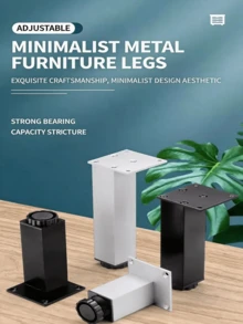 4pcs Aluminum Alloy TV Cabinet Feet, Sofa Coffee Table Support Legs, Bathroom Cabinet Feet, Shoe Cabinet Furniture Legs, Table Legs, Bed Feet Riser Pads - Multicolor - View 1