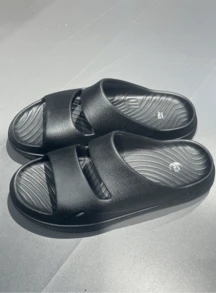 LI-NING Unisex Soft Cloud Slide Sandals | Waterproof Non-Slip Two Strap Slippers For Beach, Pool & Daily Wear AGAV017 - Black - View 2