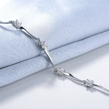 925 Silver Fashionable Zirconia Inlaid Bracelet, Suitable For Women's Daily Wear And Gift Giving - White - View 6