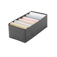 1/3/6个装无纺布可折叠抽屉收纳盒，适用于收纳衣物、袜子、内衣、领带、腰带、卧室物品（灰色6格） - 灰色 - 查看 12