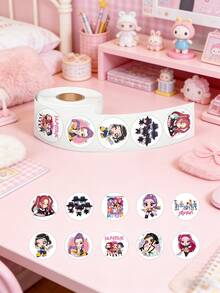 500张时尚韩流女团卷发贴纸，适用于剪贴簿、相册、文具、笔记本、信封，是复活节、情人节、新年礼物的绝佳选择。 - 彩色 - 查看 3