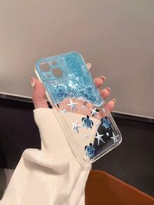 Funda de teléfono suave y transparente con diseño pintado a mano de tortuga marina y estrella de mar brillante, compatible con Apple 17/17 Pro/17 Pro Max/17 Air/16/16 Plus/16 Pro/16 Pro Max - Multicolor - Ver 6