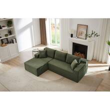 Modular Sofa Combo, L-Shaped Sofa, Three-Seater Sofa, Memory Sponge Modular Sofa Combo, Living Room Sofa, Clouds Sofa, Sofa With Extra-Large Princess Chair - Green - View 6