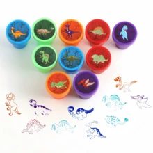 20pcs Dinosaur Stamps With Ink, Dinosaur Themed Birthday Party Supplies, Party Favors, Filler, Teacher Rewards, Cartoon Style - Multicolor - View 1