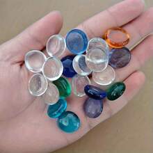 1包扁平玻璃弹珠，装饰性扁平玻璃珠 - 可用于花瓶填充，混合颜色，混合扁平玻璃珠，Masteelf 绿松石色花瓶填充装饰玻璃鹅卵石，节日和生日装饰礼品 - 彩色 - 查看 4