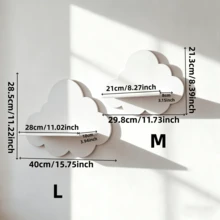 Estantería de pared con forma de nube, estilo nórdico, estante flotante decorativo y práctico para la habitación - Nubes blancas - Ver 14