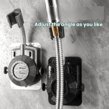 Self Adhesive Shower Head Holder, 360 Degree Rotating Handheld Shower Bar Holder, Non Drilled Handheld Shower Head Clamp, With Hanger (G1/2 ") - Square - View 7