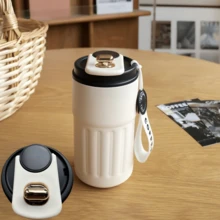 1个450毫升/15.2盎司温度测量保温杯，触摸温度显示咖啡杯，316不锈钢真空保温瓶，双层防漏弹跳盖保温瓶 - 彩色 - 查看 11