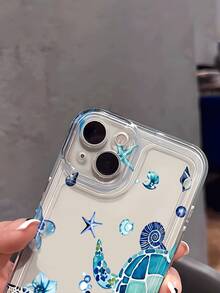 Soft Transparent Anti-Drop Phone Case With Cute Blue Sea Turtle Illustration, Suitable For IPhone 17/17 Pro/17 Pro Max/17 Air/16/16 Plus/16 Pro/16 Pro Max - Multicolor - View 5