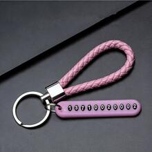 [Anti-Lost Car Key Chain] Anti-Lost Car Key Chain With Phone Number Tag - Made Of Alloy Material, Non-Woven Design, Convenient To Find Keys - A - View 12