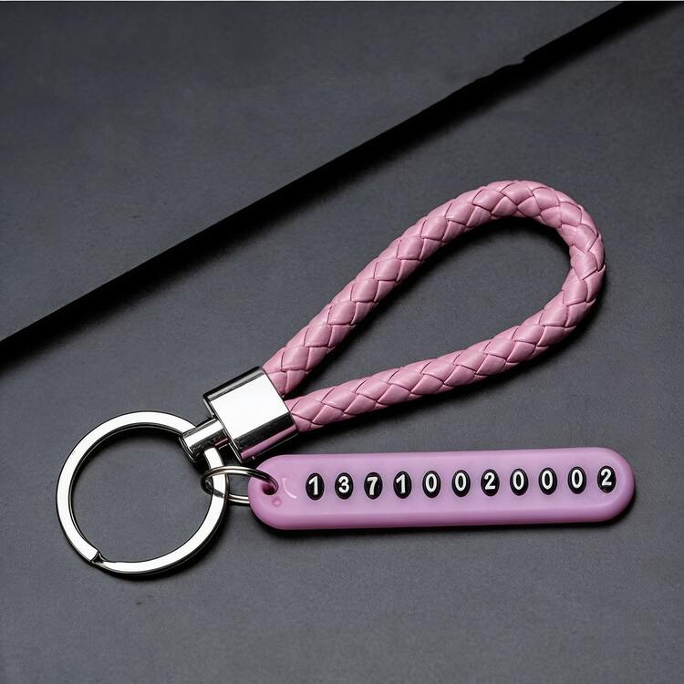 [Llavero anti-pérdida para coche] Llavero anti-pérdida para coche con etiqueta de número de teléfono - Hecho de material de aleación, diseño de tela no tejida, fácil de encontrar las llaves - A - Añade 11