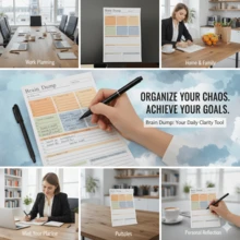 1pc Brain Dump Tear-Off To-Do List Notebook | A5 Daily Planner Diary, High-Performance Planner, Minimalist Notebook Planning Tool, With Date Planning Pages, Smooth Paper - Multicolor - View 3